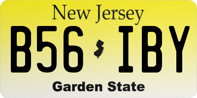 NJ license plate B56IBY
