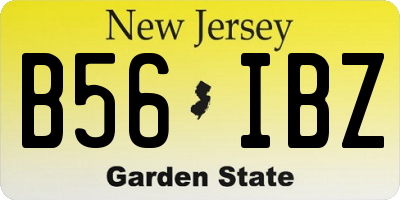 NJ license plate B56IBZ