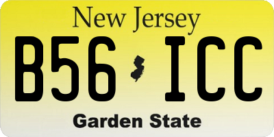NJ license plate B56ICC