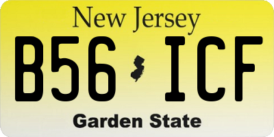 NJ license plate B56ICF