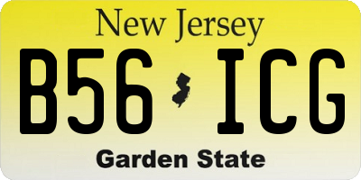 NJ license plate B56ICG