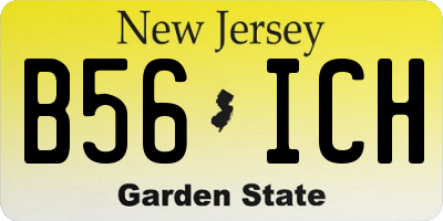 NJ license plate B56ICH