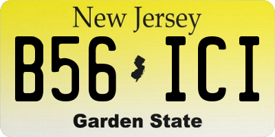 NJ license plate B56ICI