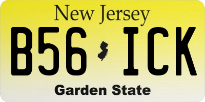 NJ license plate B56ICK