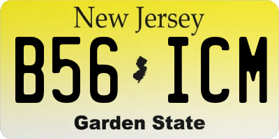 NJ license plate B56ICM