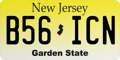 NJ license plate B56ICN