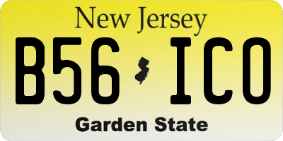 NJ license plate B56ICO