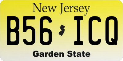 NJ license plate B56ICQ