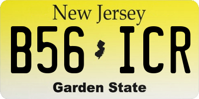 NJ license plate B56ICR