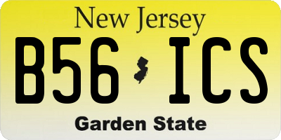 NJ license plate B56ICS