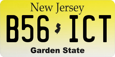 NJ license plate B56ICT