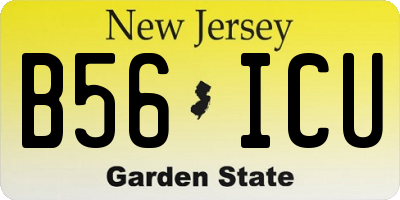 NJ license plate B56ICU