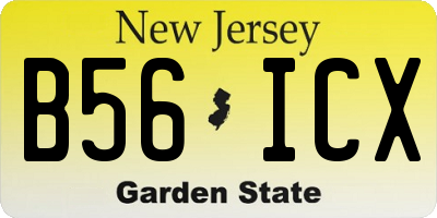 NJ license plate B56ICX
