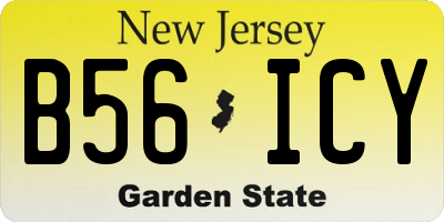 NJ license plate B56ICY