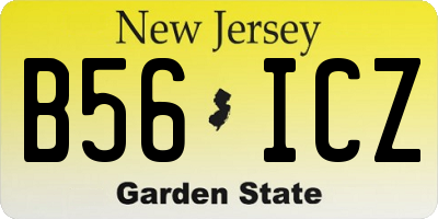 NJ license plate B56ICZ