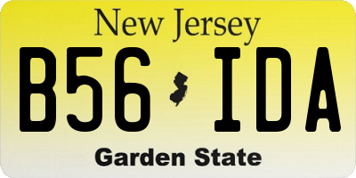 NJ license plate B56IDA