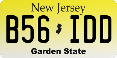 NJ license plate B56IDD