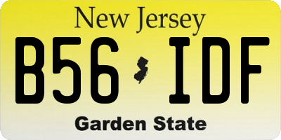 NJ license plate B56IDF