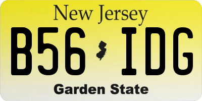 NJ license plate B56IDG