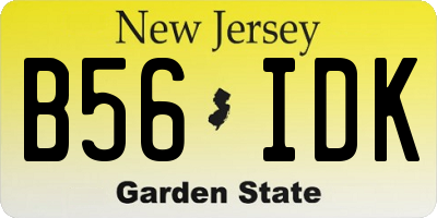 NJ license plate B56IDK