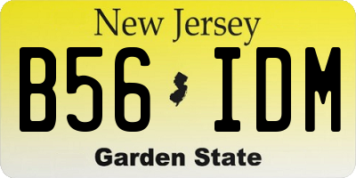 NJ license plate B56IDM