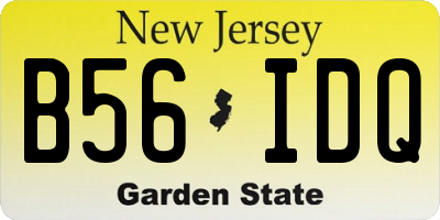 NJ license plate B56IDQ