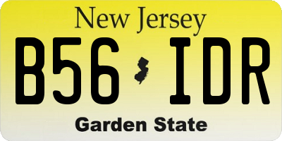 NJ license plate B56IDR
