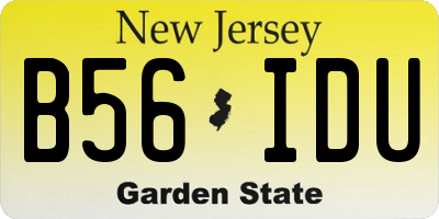 NJ license plate B56IDU