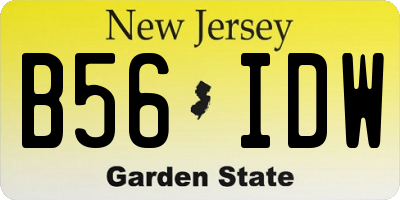 NJ license plate B56IDW