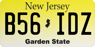 NJ license plate B56IDZ