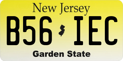 NJ license plate B56IEC