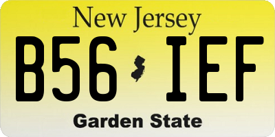 NJ license plate B56IEF