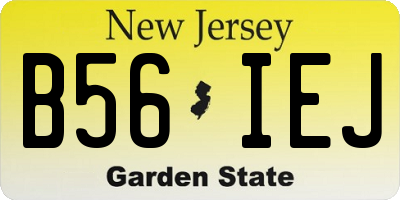 NJ license plate B56IEJ
