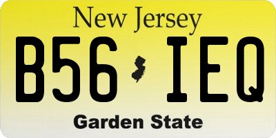 NJ license plate B56IEQ