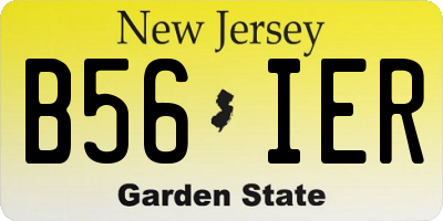 NJ license plate B56IER