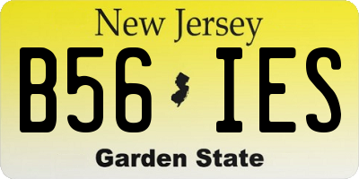 NJ license plate B56IES