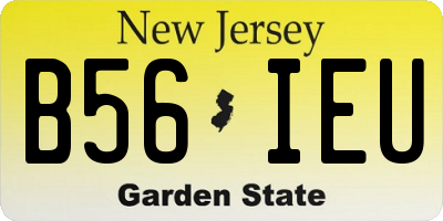 NJ license plate B56IEU
