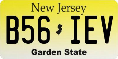 NJ license plate B56IEV
