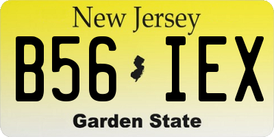 NJ license plate B56IEX