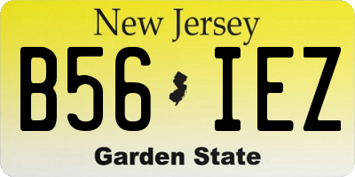 NJ license plate B56IEZ