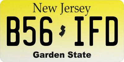 NJ license plate B56IFD