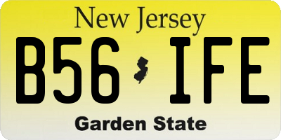 NJ license plate B56IFE