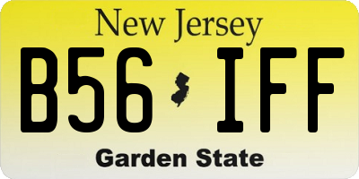 NJ license plate B56IFF
