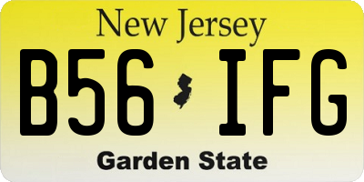 NJ license plate B56IFG