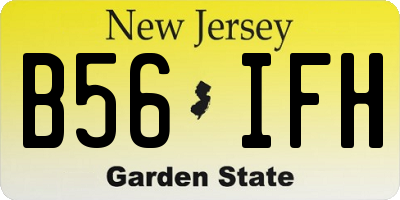 NJ license plate B56IFH