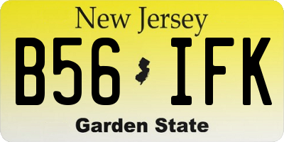 NJ license plate B56IFK