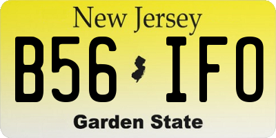 NJ license plate B56IFO