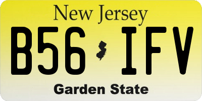 NJ license plate B56IFV