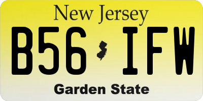 NJ license plate B56IFW