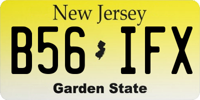 NJ license plate B56IFX